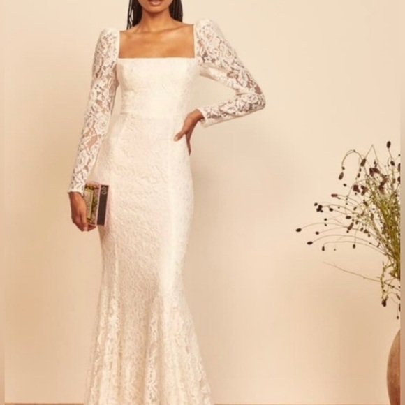 Reformation Annika white lace wedding dress NWT - Picture 3 of 10